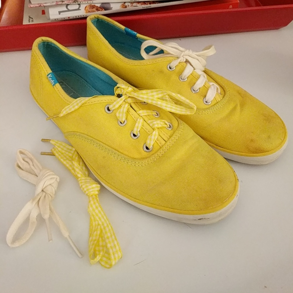 Yellow keds champion sneakers w/ 2 pairs laces